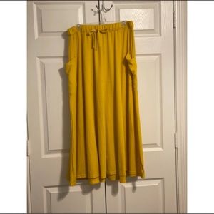 mustard midi skirt